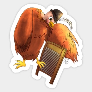 Polly Plays a  Washboard Sticker